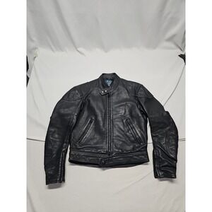 Vintage Vetter Leather Jacket Small Black Moto Biker Motorcycle 1990s Nice VTG